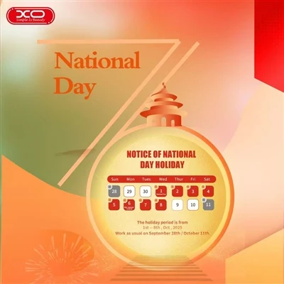 XO fermé pour les jours fériés en Chine (du 1er au 8 octobre)
